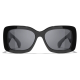 Chanel - Rectangular Sunglasses - Black Gray Polarized - Chanel Eyewear