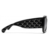 Chanel - Occhiali da Sole Rettangolari - Nero Grigio Polarizzate - Chanel Eyewear