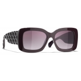 Chanel - Rectangular Sunglasses - Burgundy - Chanel Eyewear