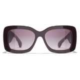 Chanel - Rectangular Sunglasses - Burgundy - Chanel Eyewear