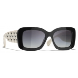 Chanel - Rectangular Sunglasses - Black White Gray Gradient - Chanel Eyewear
