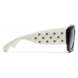 Chanel - Occhiali da Sole Rettangolari - Bianco Nero Grigio Sfumate - Chanel Eyewear