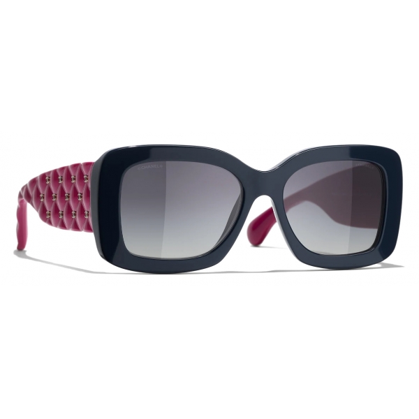 Chanel - Rectangular Sunglasses - Blue Pink Gray Gradient - Chanel Eyewear