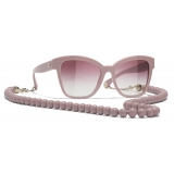 Chanel - Square Sunglasses - Pink Gold Pink Gradient - Chanel Eyewear