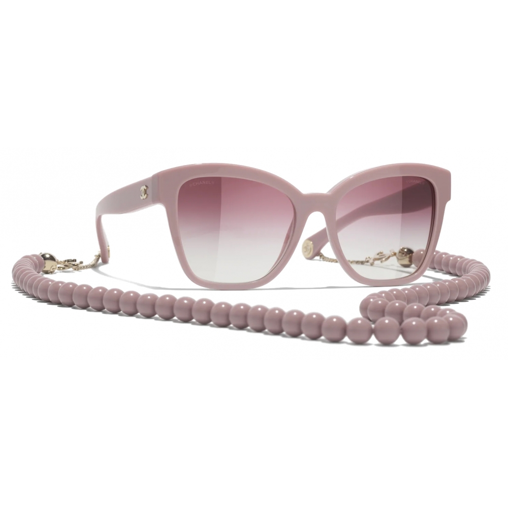 Chanel - Square Sunglasses - Pink Gold Pink Gradient - Chanel