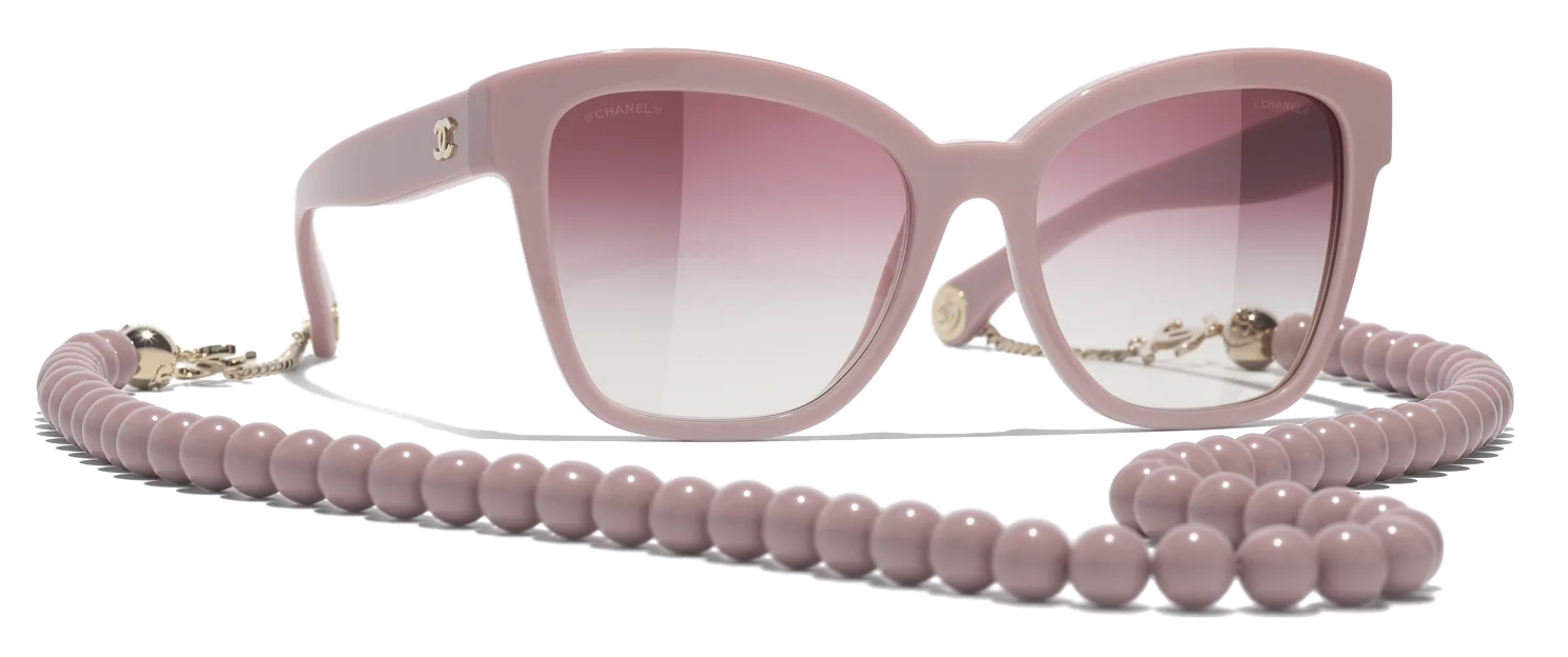 Chanel Square Sunglasses Pink Gold Pink Gradient Chanel Eyewear Avvenice