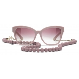 Chanel - Occhiali da Sole Quadrati - Rosa Oro Rosa Sfumate - Chanel Eyewear