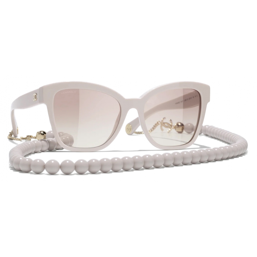 Chanel - Square Sunglasses - Beige Gold Brown Gradient - Chanel