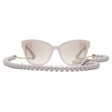Chanel - Square Sunglasses - Beige Gold Brown Gradient - Chanel Eyewear