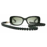 Chanel - Rectangular Sunglasses - Dark Green Gold - Chanel Eyewear