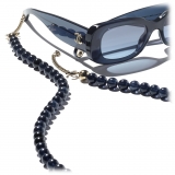 Chanel - Rectangular Sunglasses - Dark Blue Gold - Chanel Eyewear