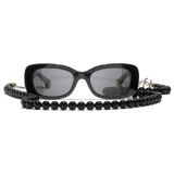 Chanel - Rectangular Sunglasses - Black Gold Gray Polarized - Chanel Eyewear