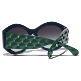 Chanel - Oval Sunglasses - Blue Green Gray - Chanel Eyewear