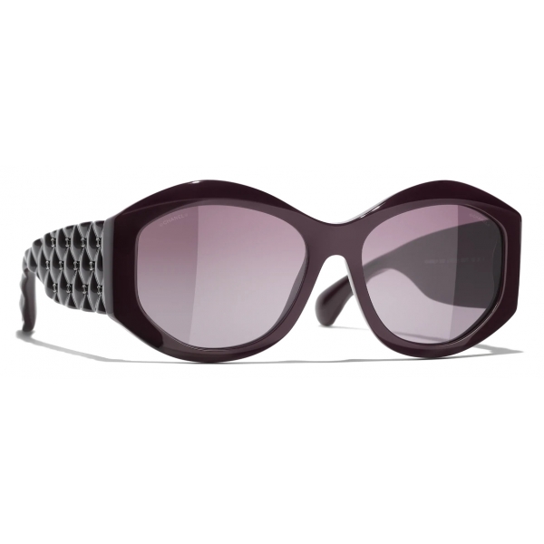 Chanel - Oval Sunglasses - Burgundy - Chanel Eyewear