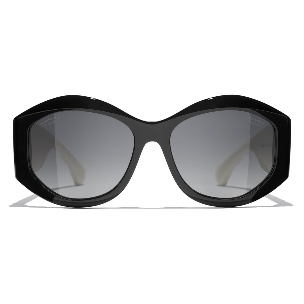 Chanel - Oval Sunglasses - Black Gray - Chanel Eyewear - Avvenice