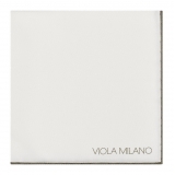 Viola Milano - Fazzoletto da Taschino in Seta Pochi Soldi - Verde Militare - Handmade in Italy - Luxury Exclusive Collection