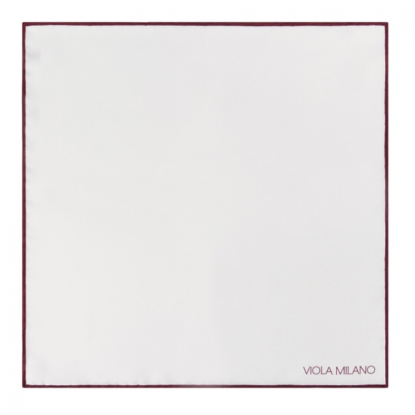 Viola Milano - Classic Shoestring Silk Pocket Square - Wine - Handmade in Italy - Luxury Exclusive Collection