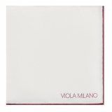 Viola Milano - Classic Shoestring Silk Pocket Square - Wine - Handmade in Italy - Luxury Exclusive Collection