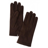 Viola Milano - Classic Suede Gloves with Rich Cashmere Lining - Brown - Handmade in Italy - Luxury Exclusive Collection