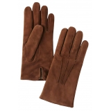 Viola Milano - Classic Suede Gloves with Rich Cashmere Lining - Light Brown - Handmade in Italy - Luxury Exclusive Collection