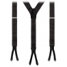 Viola Milano - Classic Width Braces L Braid Ends - Polka Dot Black - Handmade in Italy - Luxury Exclusive Collection