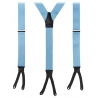 Viola Milano - Classic Width Braces L Braid Ends - Polka Dot Light Blue - Handmade in Italy - Luxury Exclusive Collection