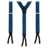 Viola Milano - Classic Width Braces L Braid Ends - Solid Blue - Handmade in Italy - Luxury Exclusive Collection