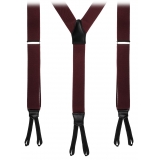 Viola Milano - Classic Width Braces L Braid Ends - Solid Burgundy - Handmade in Italy - Luxury Exclusive Collection