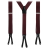 Viola Milano - Bretelle di Larghezza Classica Estremità Treccia - Bordeaux - Handmade in Italy - Luxury Exclusive Collection