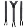 Viola Milano - Classic Width Braces L Braid Ends - Solid Charcoal - Handmade in Italy - Luxury Exclusive Collection