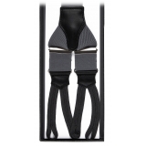 Viola Milano - Classic Width Braces L Braid Ends - Solid Charcoal - Handmade in Italy - Luxury Exclusive Collection