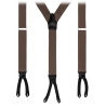 Viola Milano - Classic Width Braces L Braid Ends - Solid Coffee - Handmade in Italy - Luxury Exclusive Collection