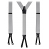 Viola Milano - Classic Width Braces L Braid Ends - Solid Light Grey - Handmade in Italy - Luxury Exclusive Collection