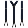 Viola Milano - Classic Width Braces L Braid Ends - Solid Navy - Handmade in Italy - Luxury Exclusive Collection