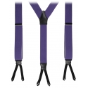 Viola Milano - Classic Width Braces L Braid Ends - Solid Purple - Handmade in Italy - Luxury Exclusive Collection
