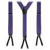 Viola Milano - Bretelle di Larghezza Classica L Estremità a Treccia - Viola - Handmade in Italy - Luxury Exclusive Collection