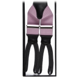 Viola Milano - Classic Width Braces L Braid Ends - Solid Pink - Handmade in Italy - Luxury Exclusive Collection