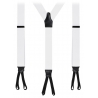 Viola Milano - Classic Width Braces L Braid Ends - Solid White - Handmade in Italy - Luxury Exclusive Collection