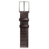 Viola Milano - Como Alligator Leather Belt - Brown - Handmade in Italy - Luxury Exclusive Collection