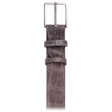 Viola Milano - Como Alligator Leather Belt - Grey - Handmade in Italy - Luxury Exclusive Collection