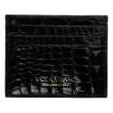 Viola Milano - Crocodile Credit Card Holder - Black - Handmade in Italy - Luxury Exclusive Collection