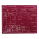 Viola Milano - Crocodile Credit Card Holder - Fuschia - Handmade in Italy - Luxury Exclusive Collection