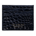 Viola Milano - Porta Carte di Credito Coccodrillo - Navy - Handmade in Italy - Luxury Exclusive Collection