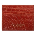 Viola Milano - Crocodile Credit Card Holder - Orange - Handmade in Italy - Luxury Exclusive Collection
