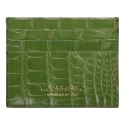 Viola Milano - Crocodile Credit Card Holder - Pistachio - Handmade in Italy - Luxury Exclusive Collection