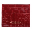 Viola Milano - Crocodile Credit Card Holder - Red - Handmade in Italy - Luxury Exclusive Collection