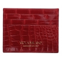 Viola Milano - Porta Carte di Credito Coccodrillo - Rosso - Handmade in Italy - Luxury Exclusive Collection