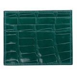 Viola Milano - Crocodile Credit Card Holder - Green - Handmade in Italy - Luxury Exclusive Collection