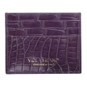 Viola Milano - Crocodile Credit Card Holder - Purple - Handmade in Italy - Luxury Exclusive Collection