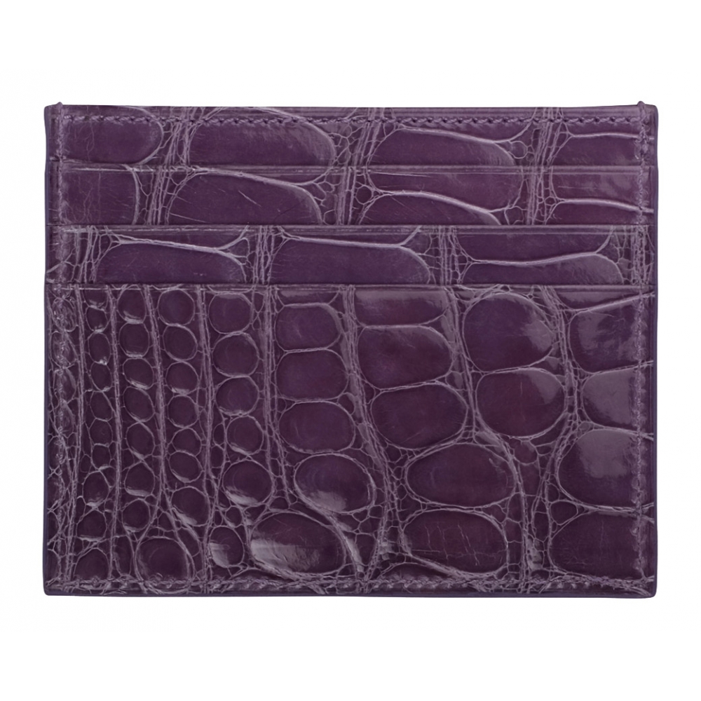 Porta Carte di Credito Coccodrillo Viola, Accessori